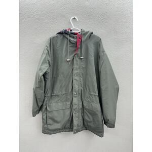 Cottage Essentials Mens Jacket Size Large Zip Up Half Flannel Lined Hooded VTG